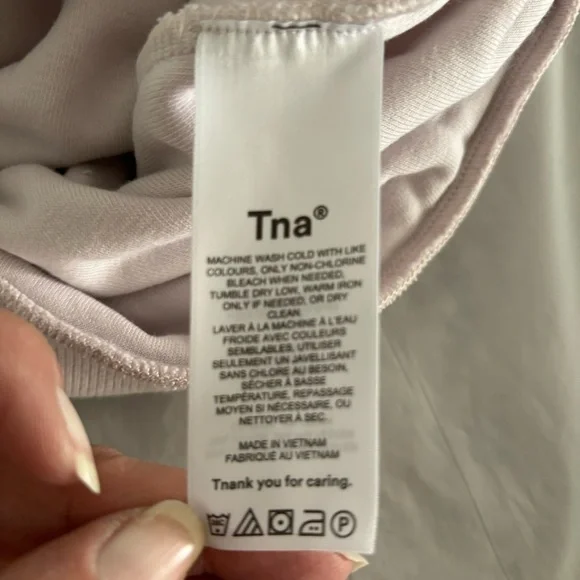 TNA Terry Boyfriend Towel Hoodie Sweatshirt Pink/Lilac size XS - Picture 2 of 8